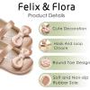imageFelix ampamp Flora Soft Sole Baby Shoes  Infant Baby Girls Ballet Flats Moccasinss Rubber Sole Walking Crib ShoesBn32s Dark Nude