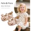 imageFelix ampamp Flora Soft Sole Baby Shoes  Infant Baby Girls Ballet Flats Moccasinss Rubber Sole Walking Crib ShoesBn32s Dark Nude