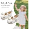 imageFelix ampamp Flora Soft Sole Baby Shoes  Infant Baby Girls Ballet Flats Moccasinss Rubber Sole Walking Crib ShoesBn32s Ivory White