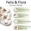 imageFelix ampamp Flora Soft Sole Baby Shoes  Infant Baby Girls Ballet Flats Moccasinss Rubber Sole Walking Crib ShoesBn32s Ivory White