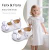 imageFelix ampamp Flora Soft Sole Baby Shoes  Infant Baby Girls Ballet Flats Moccasinss Rubber Sole Walking Crib ShoesBn32s White