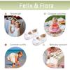 imageFelix ampamp Flora Soft Sole Baby Shoes  Infant Baby Girls Ballet Flats Moccasinss Rubber Sole Walking Crib ShoesBn32s White