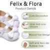imageFelix ampamp Flora Soft Sole Baby Shoes  Infant Baby Girls Ballet Flats Moccasinss Rubber Sole Walking Crib ShoesBn32s White