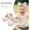imageFelix ampamp Flora Soft Sole Baby Shoes  Infant Baby Girls Ballet Flats Moccasinss Rubber Sole Walking Crib ShoesBn33beige