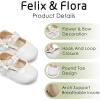 imageFelix ampamp Flora Soft Sole Baby Shoes  Infant Baby Girls Ballet Flats Moccasinss Rubber Sole Walking Crib ShoesBn33white