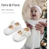 imageFelix ampamp Flora Soft Sole Baby Shoes  Infant Baby Girls Ballet Flats Moccasinss Rubber Sole Walking Crib ShoesBn33white
