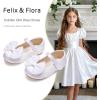 imageFelix ampamp Flora Toddler Flower Girl Dress Shoes  Baby Girl Ballet Mary Jane Flats for Party School WeddingBf04s White
