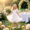 imageFelix ampamp Flora Toddler Flower Girl Dress Shoes  Baby Girl Ballet Mary Jane Flats for Party School WeddingBf04s White
