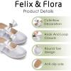 imageFelix ampamp Flora Toddler Flower Girl Dress Shoes  Baby Girl Ballet Mary Jane Flats for Party School WeddingBf08s Grey