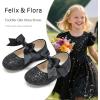 imageFelix ampamp Flora Toddler Flower Girl Dress Shoes  Girl Ballet Flats Party School Shoes WeddingB821glitter Black