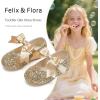 imageFelix ampamp Flora Toddler Flower Girl Dress Shoes  Girl Ballet Flats Party School Shoes WeddingB821glitter Gold
