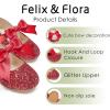imageFelix ampamp Flora Toddler Flower Girl Dress Shoes  Girl Ballet Flats Party School Shoes WeddingB821glitter Red