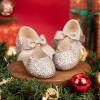 imageFelix ampamp Flora Toddler Flower Girl Dress Shoes  Girl Ballet Flats Party School Shoes WeddingB821glitter Silver
