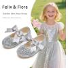 imageFelix ampamp Flora Toddler Flower Girl Dress Shoes  Girl Ballet Flats Party School Shoes WeddingB821glitter Silver