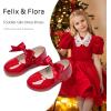 imageFelix ampamp Flora Toddler Flower Girl Dress Shoes  Girl Ballet Flats Party School Shoes WeddingB821red