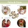 imageFelix ampamp Flora Toddler Flower Girl Dress Shoes  Girl Ballet Flats Party School Shoes WeddingB845gold