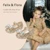 imageFelix ampamp Flora Toddler Flower Girl Dress Shoes  Girl Ballet Flats Party School Shoes WeddingB896gold