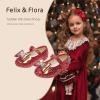 imageFelix ampamp Flora Toddler Flower Girl Dress Shoes  Girl Ballet Flats Party School Shoes WeddingB896red