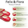 imageFelix ampamp Flora Toddler Flower Girl Dress Shoes  Girl Ballet Flats Party School Shoes WeddingB902red