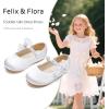 imageFelix ampamp Flora Toddler Girl Dress Shoes  Flower Girl Ballet Flats School Wedding PartyBf14white