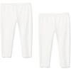 imageFelix ampamp Flora Girls Flat Capri Leggings Pants ToddlerLittle Girl2 PackwhiteWhite