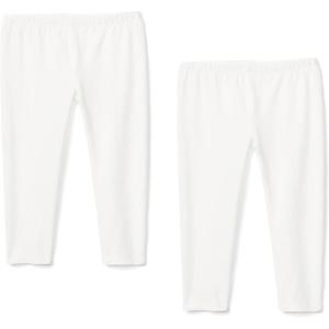 imageFelix ampamp Flora Girls Flat Capri Leggings Pants ToddlerLittle Girl2 PackwhiteWhite