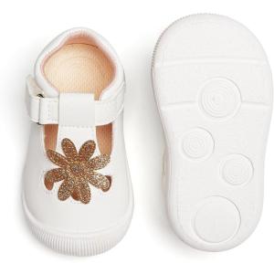 imageFelix ampamp Flora Soft Sole Baby Dress Shoes  Infant Baby Walking Shoes Moccasinss Rubber Sole Crib ShoesByb05white