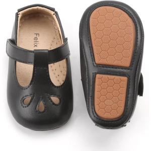 imageFelix ampamp Flora Soft Sole Baby Shoes  Infant Baby Walking Shoes Moccasinss Rubber Sole Crib ShoesB22black