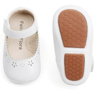 imageFelix ampamp Flora Soft Sole Baby Shoes  Infant Baby Walking Shoes Moccasinss Rubber Sole Crib ShoesB8717white