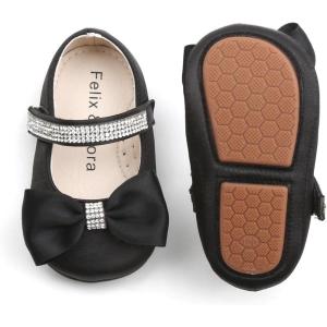 imageFelix ampamp Flora Soft Sole Baby Shoes  Infant Baby Walking Shoes Moccasinss Rubber Sole Crib ShoesB8718black