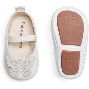 imageFelix ampamp Flora Soft Sole Baby Shoes  Infant Baby Walking Shoes Moccasinss Rubber Sole Crib ShoesB8731white