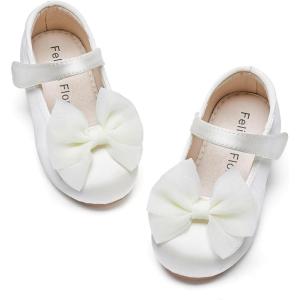 imageFelix ampamp Flora Toddler Flower Girl Dress Shoes  Baby Girl Ballet Mary Jane Flats for Party School WeddingBf04s Ivory White