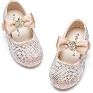 imageFelix ampamp Flora Toddler Flower Girl Dress Shoes  Baby Girl Ballet Mary Jane Flats for Party School WeddingBf08s Dark Nude