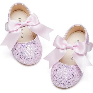 imageFelix ampamp Flora Toddler Flower Girl Dress Shoes  Girl Ballet Flats Party School Shoes WeddingB821glitter Purple