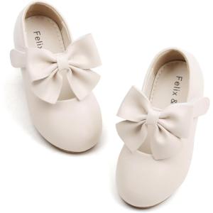 imageFelix ampamp Flora Toddler Flower Girl Dress Shoes  Girl Ballet Flats Party School Shoes WeddingB845beige