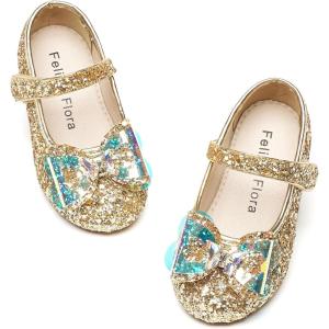 imageFelix ampamp Flora Toddler Flower Girl Dress Shoes  Girl Ballet Flats Party School Shoes WeddingB896gold