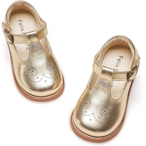 imageFelix ampamp Flora Toddler Girl Mary Jane Dress Shoes  School Oxford Flats for Girl Party ShoesB425gold