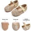 imageFelix ampamp Flora Toddler Girl Dress Shoes  Flower Girl Ballet Mary Jane Flats Party School WeddingB876glitter Gold