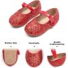 imageFelix ampamp Flora Toddler Girl Dress Shoes  Flower Girl Ballet Mary Jane Flats Party School WeddingB876glitter Red