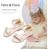 imageFelix ampamp Flora Toddler Girl Sandals Open Toe Summer Flower Girl Dress ShoesBc324gold