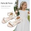 imageFelix ampamp Flora Toddler Girl Sandals Open Toe Summer Flower Girl Dress ShoesBc324ivory White