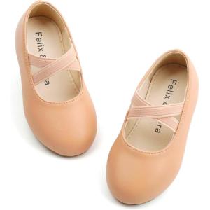 imageFelix ampamp Flora Toddler Girl Dress Shoes  Flower Girl Ballet Mary Jane Flats Party School WeddingB869fl Nude