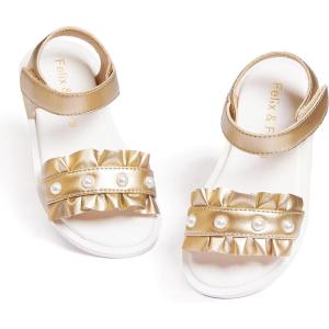 imageFelix ampamp Flora Toddler Girl Sandals Open Toe Summer Flower Girl Dress ShoesBc302gold