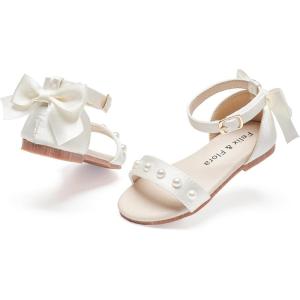 imageFelix ampamp Flora Toddler Girl Sandals Open Toe Summer Flower Girl Dress ShoesBc324ivory White