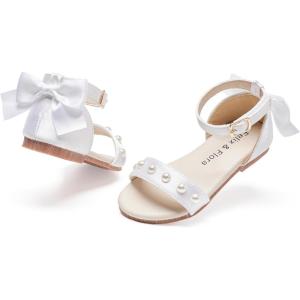 imageFelix ampamp Flora Toddler Girl Sandals Open Toe Summer Flower Girl Dress ShoesBc324white
