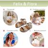 imageFelix ampamp Flora Toddler Girls Sandals Flower Girl Cork Footbed Open Toe Comfort Princess Summer Flat ShoesBc329moonbeam
