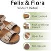 imageFelix ampamp Flora Toddler Girls Sandals Flower Girl Cork Footbed Open Toe Comfort Princess Summer Flat ShoesBc329moonbeam