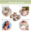 imageFelix ampamp Flora Toddler Girls Sandals Flower Girl Cork Footbed Open Toe Comfort Princess Summer Flat ShoesBc329white