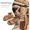 imageFelix ampamp Flora Toddler Girls Sandals Flower Girl Cork Footbed Open Toe Comfort Princess Summer Flat ShoesBc329yellow