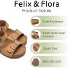 imageFelix ampamp Flora Toddler Girls Sandals Flower Girl Cork Footbed Open Toe Comfort Princess Summer Flat ShoesBc329yellow